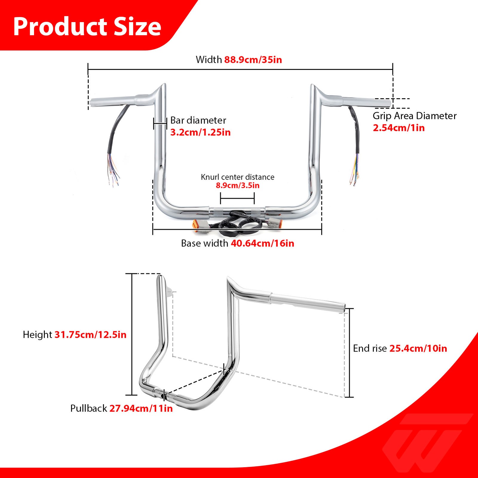 10″ Pre-Wired Ape Hangers Bagger Bar Fit Harley touring Road Street Glide 96-06