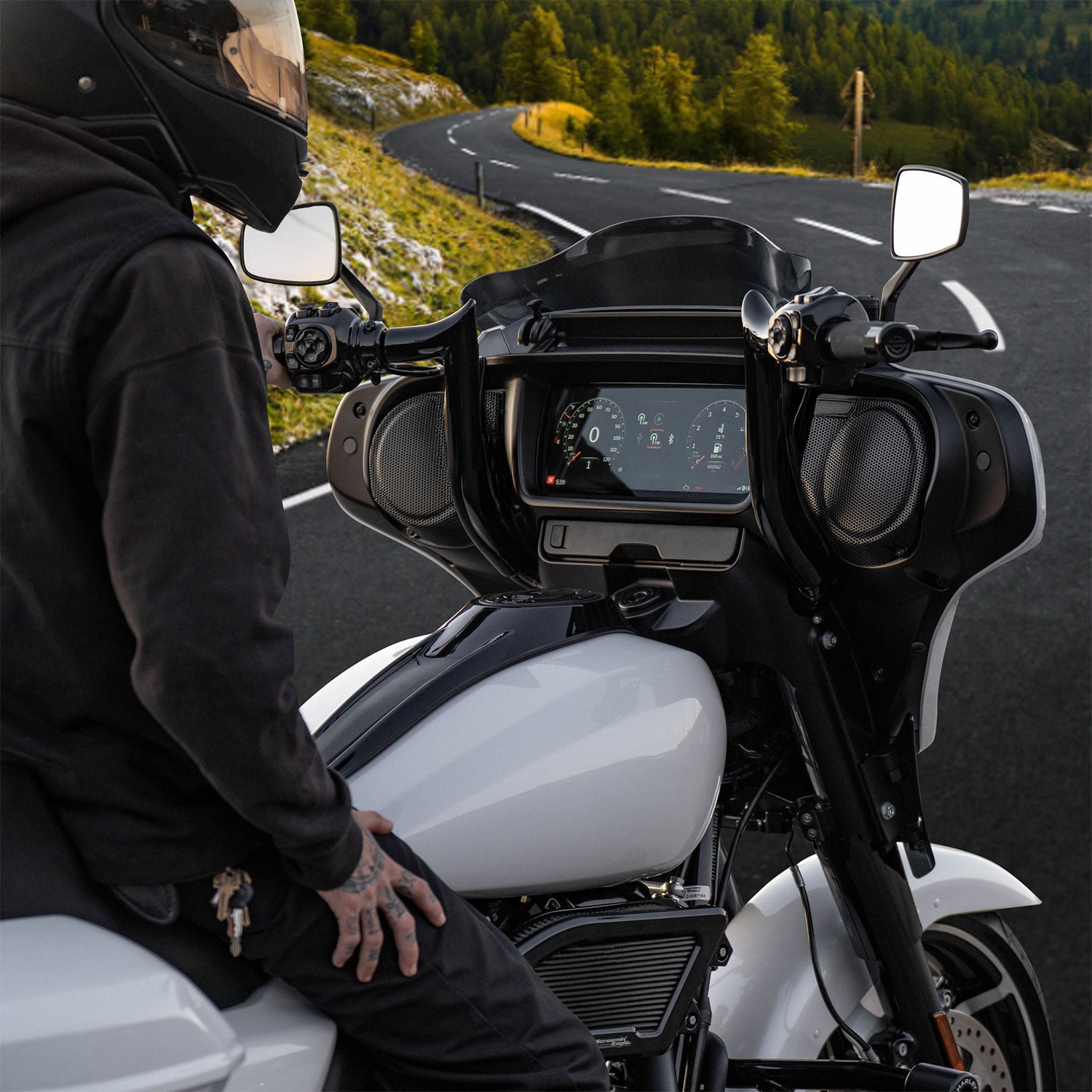 Heavy Duty 12″ Pre-Wired Meathook Ape Hanger Handlebar For Harley Street Glide