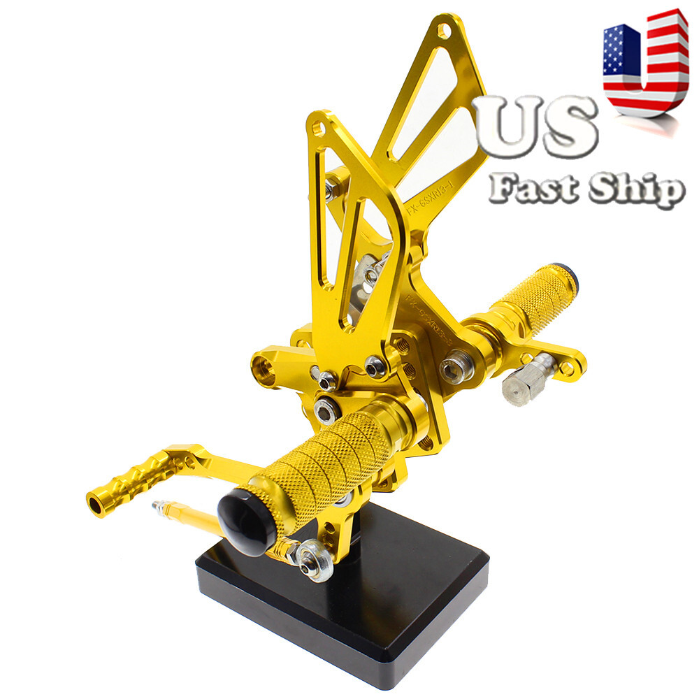 USA CNC Billet Aluminum Foot Rest Rearset Fit SUZUKI GSXR600 2000 2002-2005 Gold
