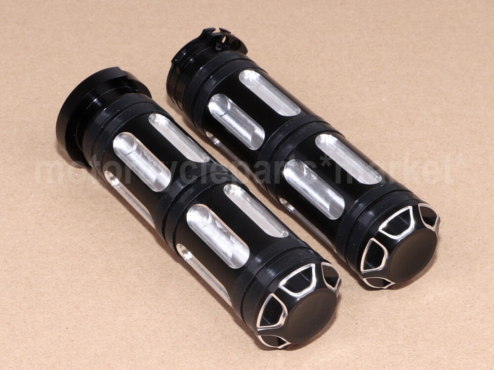 CNC Billet Aluminum Handlebar Grips For Harley Dyna Sportster Softail V-Rod US