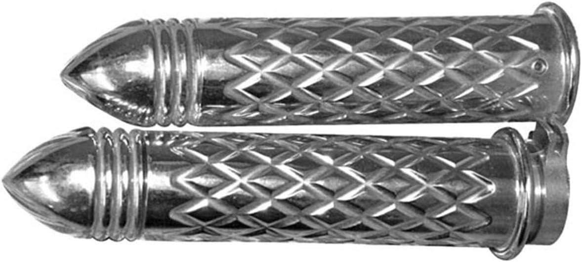 Yana Shiki CA4036PR Chrome Diamond Cut Style Straight Grip Pointed Ribbed Caps