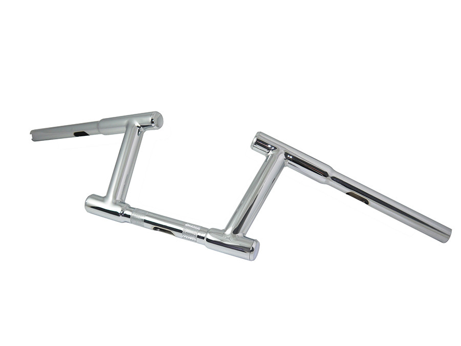 6 inch Z-Bar Racing Handlebar with Indents Chrome fits Harley Davidson
