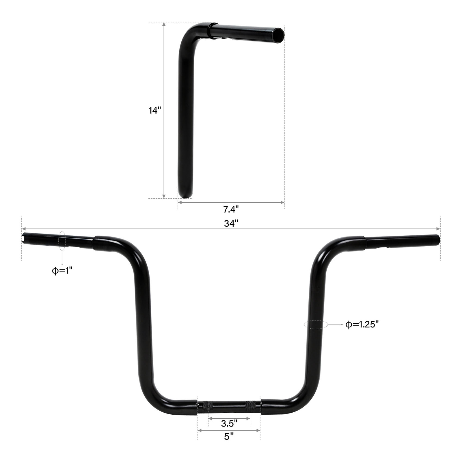 12” 14” 16″ 18” Rise 1 1/4″ Ape Hanger Bar Handlebar Fit For Harley Softail