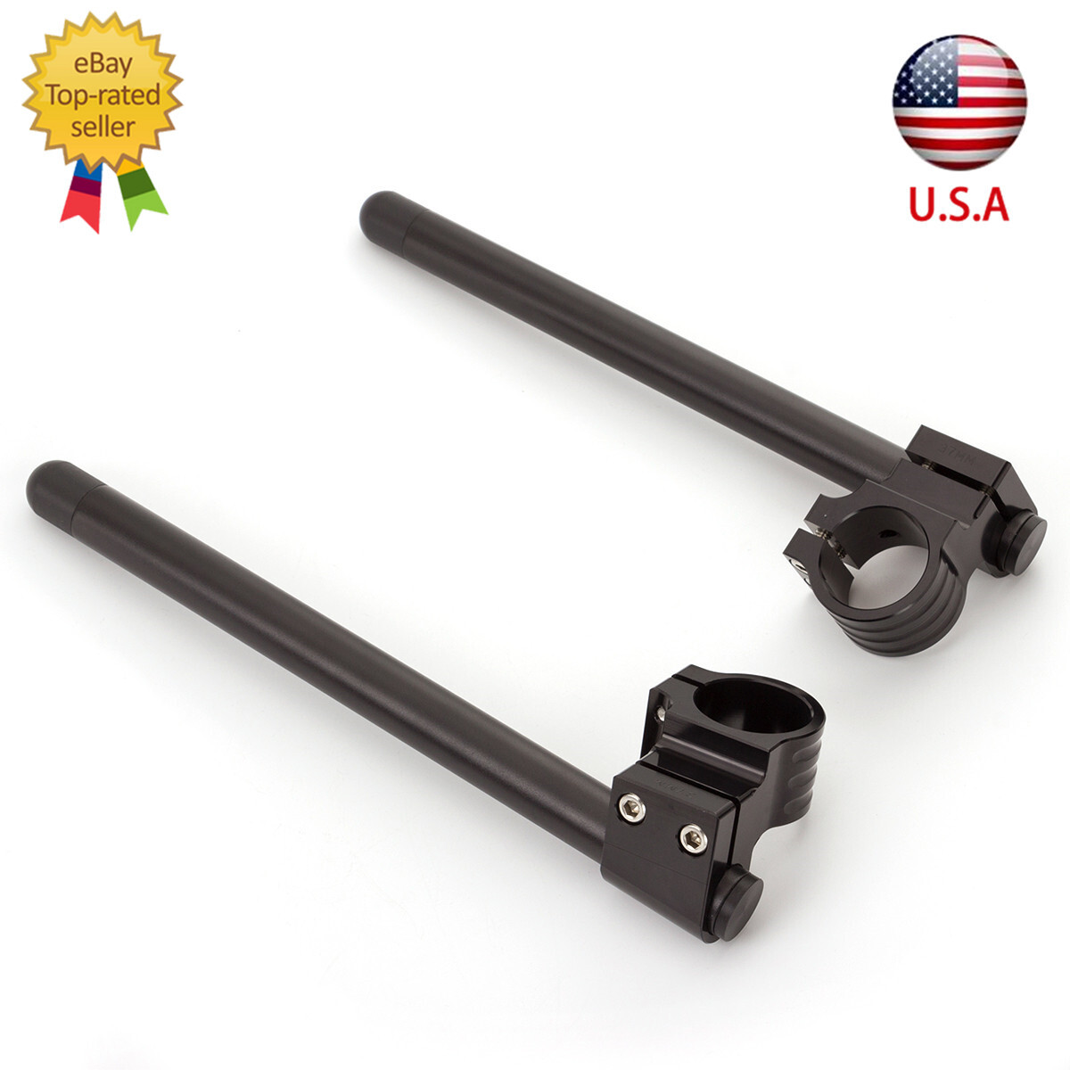 37mm Rised Fork Clip on Handlebar Clamp Tube Ends CNC For Ninja 250R Ninja 300R