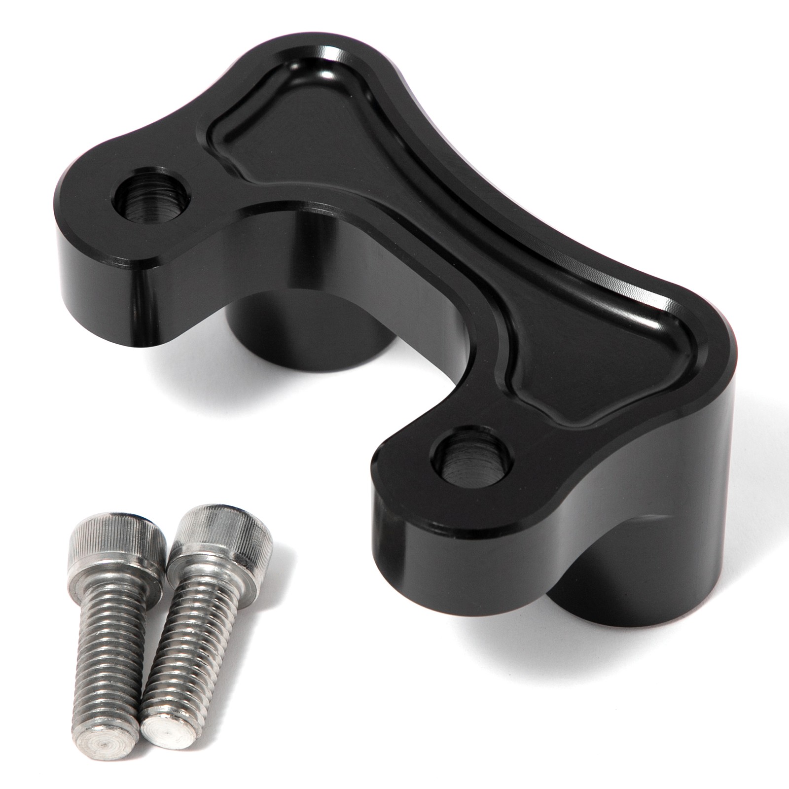 Anodized Black Handlebar Riser Clamp Adapter for Harley Touring Dyna Softail