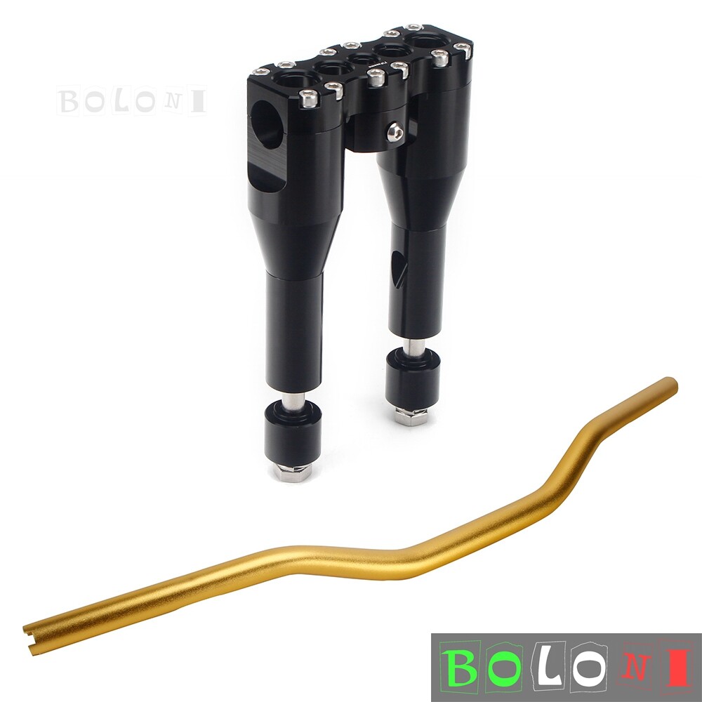 Handlebar Riser & 1-1/8″ Handlebar For Harley Dyna Softail Street Bob Sportster