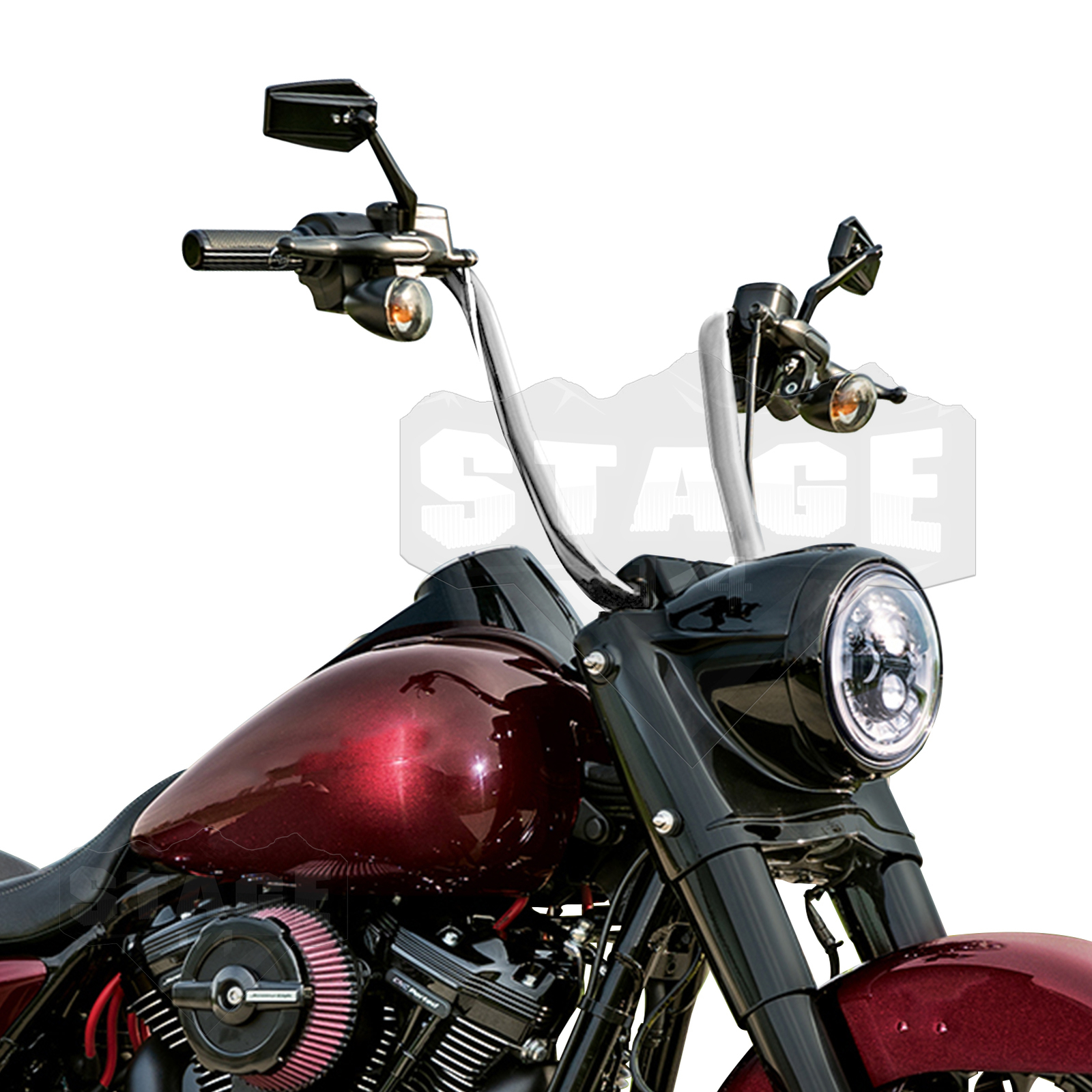 MOFUN 14″ 16″ 18″ Rise Chrome Ape Hanger Bar Handlebars For Harley Touring
