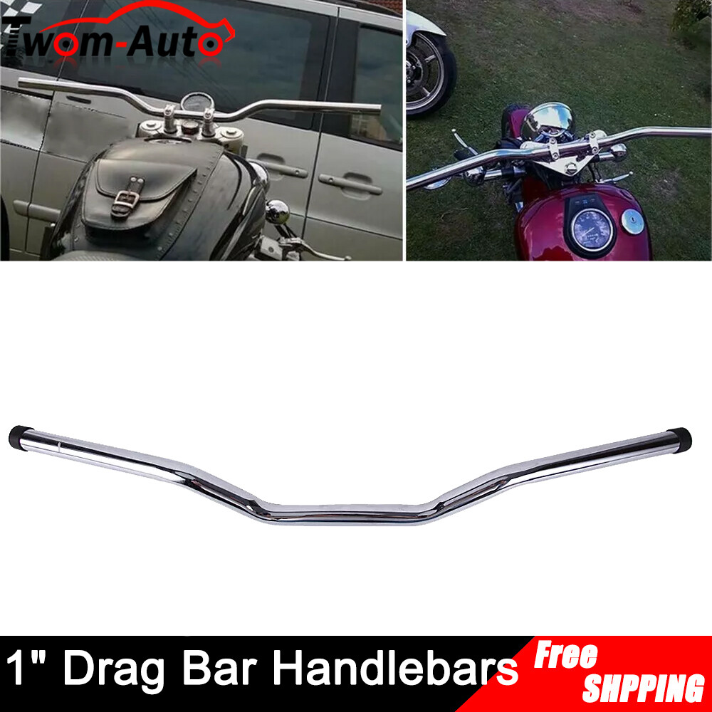 Chrome 1” Drag Bars Motorcycle Handlebar For Harley Sportster XL 883 1200 Dyna