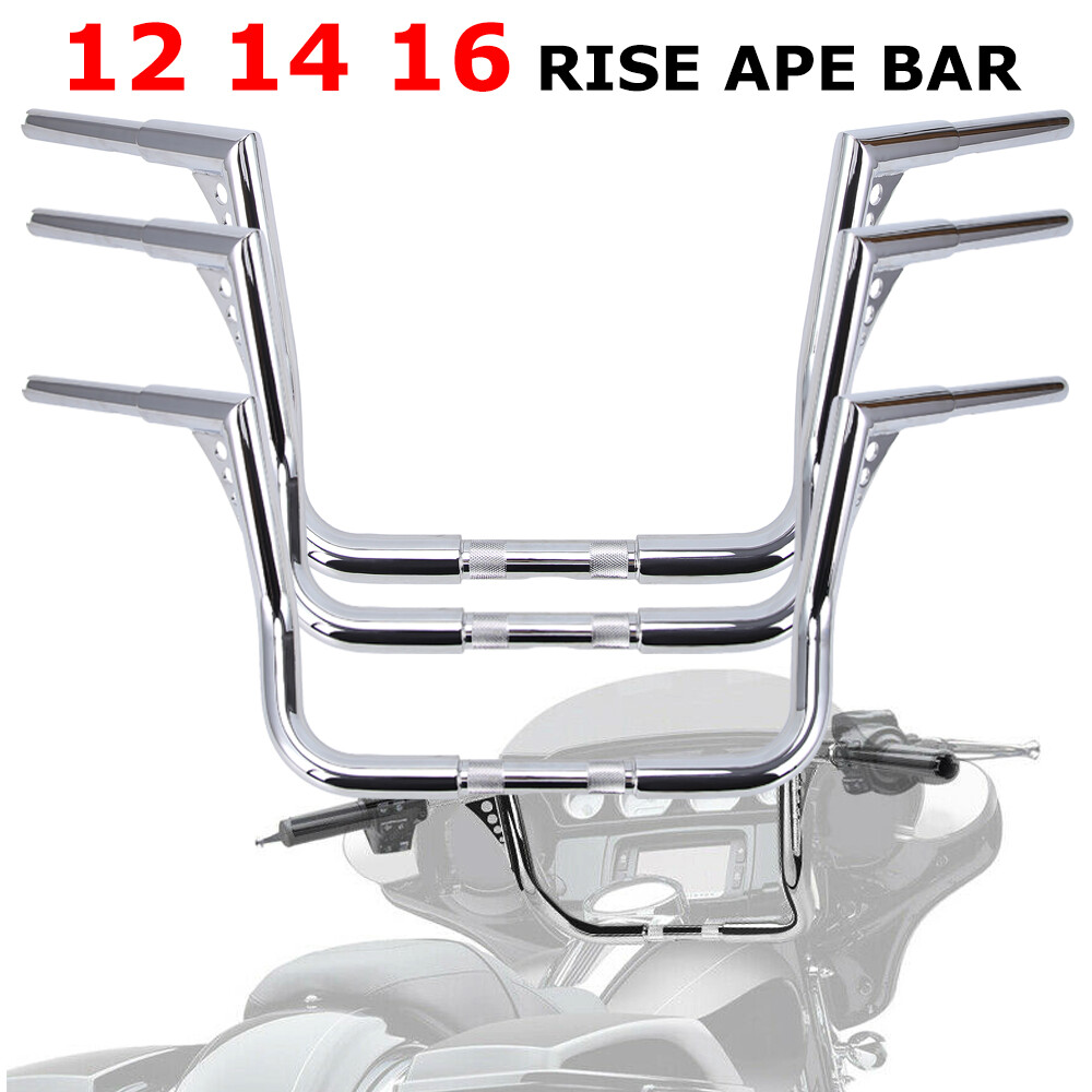 12″/14”/16”/18” Rise Ape Hanger Handlebar Fit For Harley FLHT Electra Glide