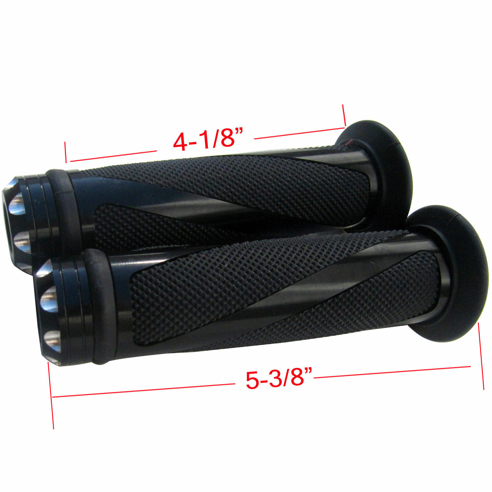 Black Motorcycle 7/8″ 1″ Hand Grips Handle Bar For Suzuki GSXR600 Honda CBR600RR