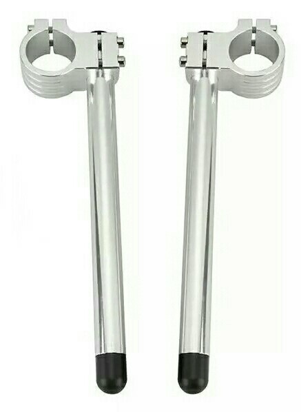 36mm Clip Ons Handlebars Fork Tube Motorcycle SILVER/(ALLOY) – UK SELLER