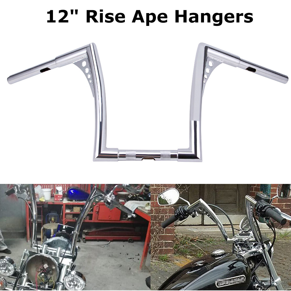 12″ Inch Handlebars Rise Ape Hangers For Harley Sportster XL 883 1200 FLST FXST