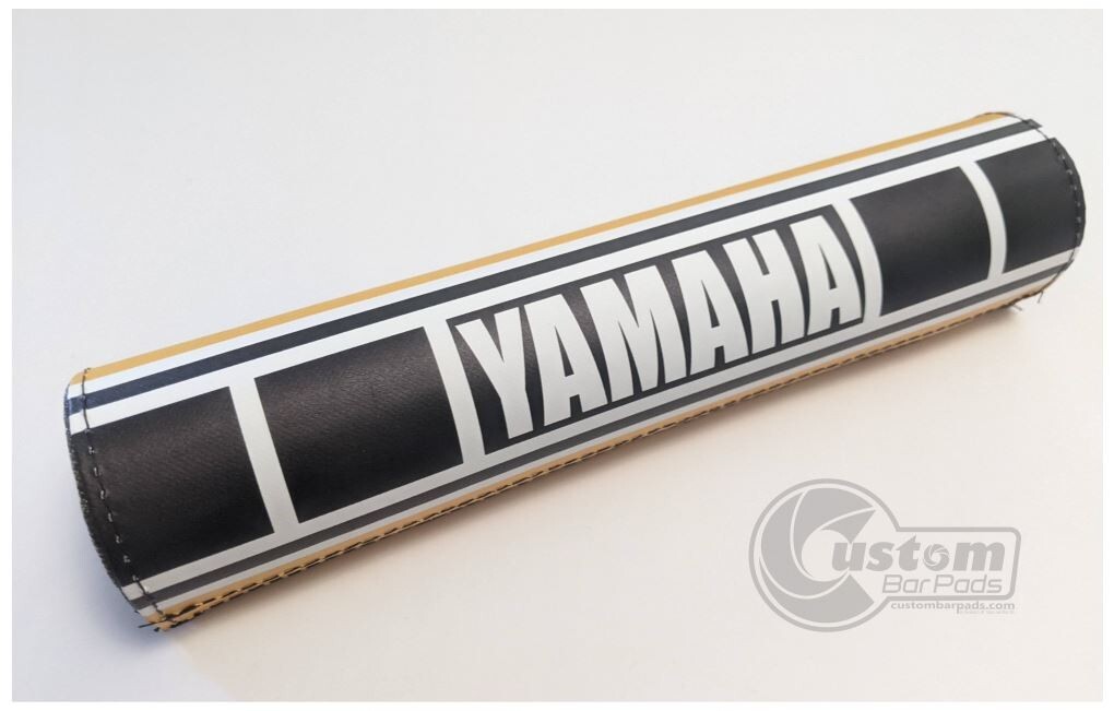 Yamaha Yellow Racing Stripe Vintage Design Motorcycle Bar Pad 10″ Matte Finish