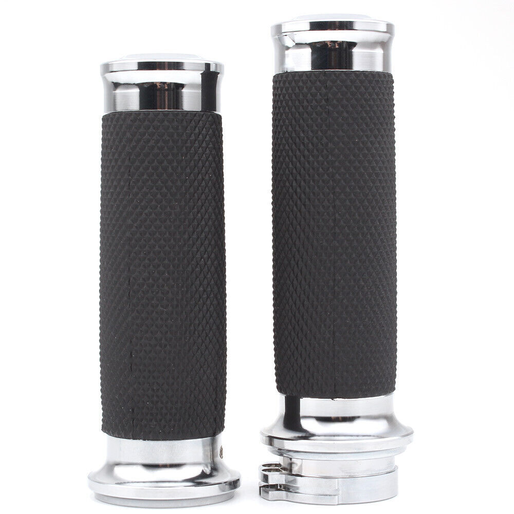1″ Motorbike Black Handlebar Hand Grips For Harley Road King Softail Touring