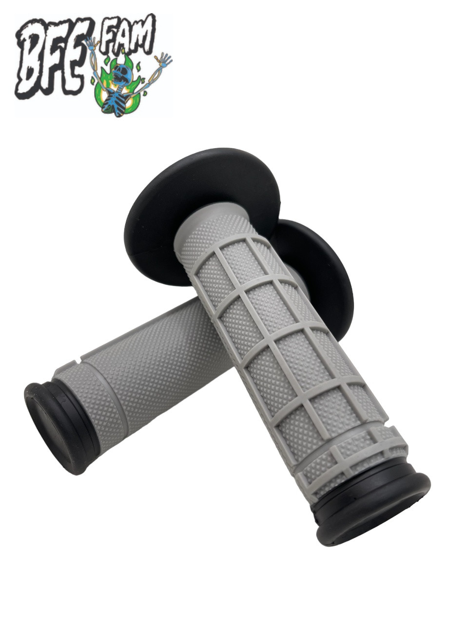 BFE MX Grips Half Waffle Dual Compound Black Motorcycle Dirt Bike Dual Sport