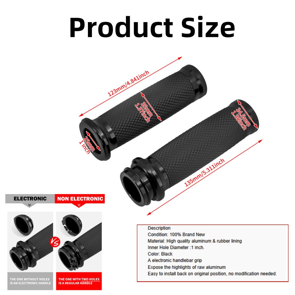 1″ Electronic Throttle Handlebar Hand Grips For Harley Breakout Softail Deluxe