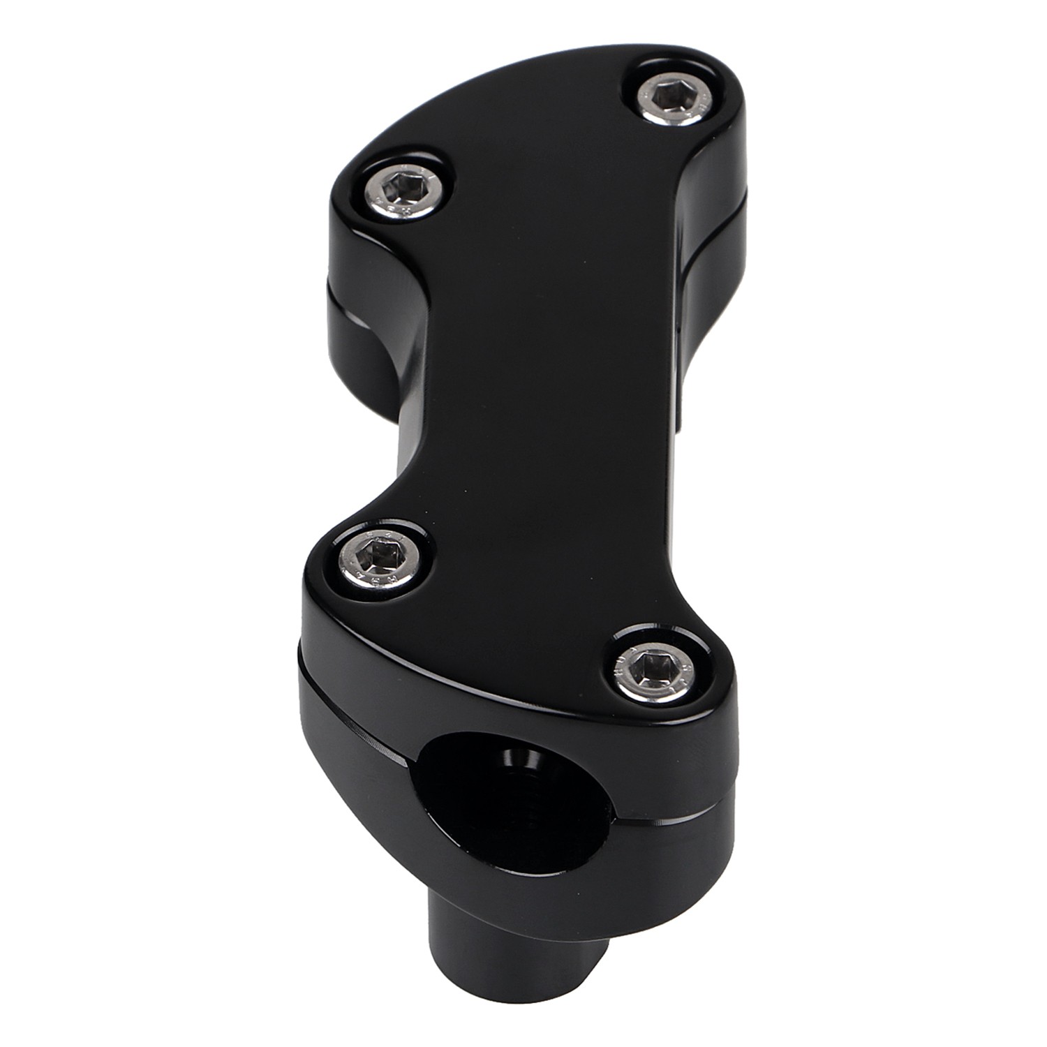 Black 1.7″ Handlebar Risers 1″ Top Clamp For Harley Tour Wide Glide Classic FLTC
